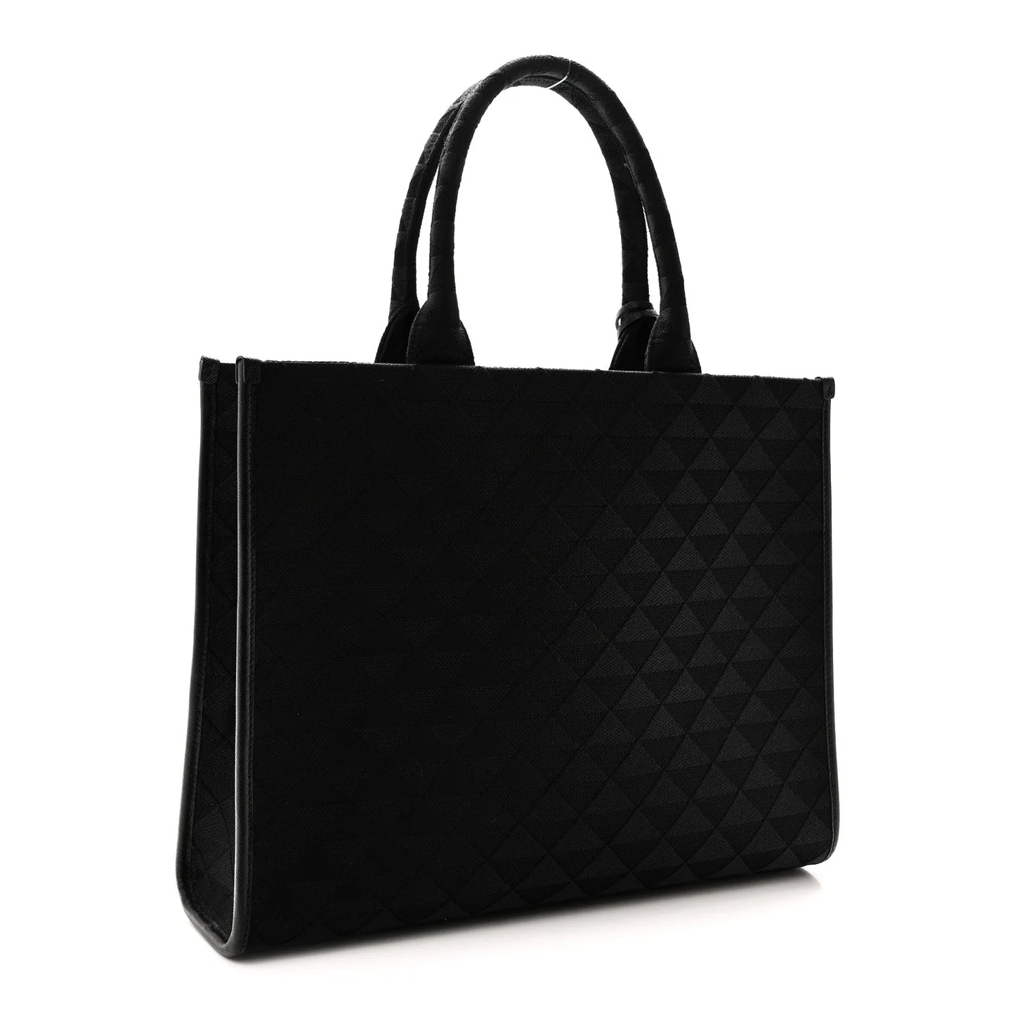 Jacquard Saffiano Triangolo Symbole Embroidered Large Tote