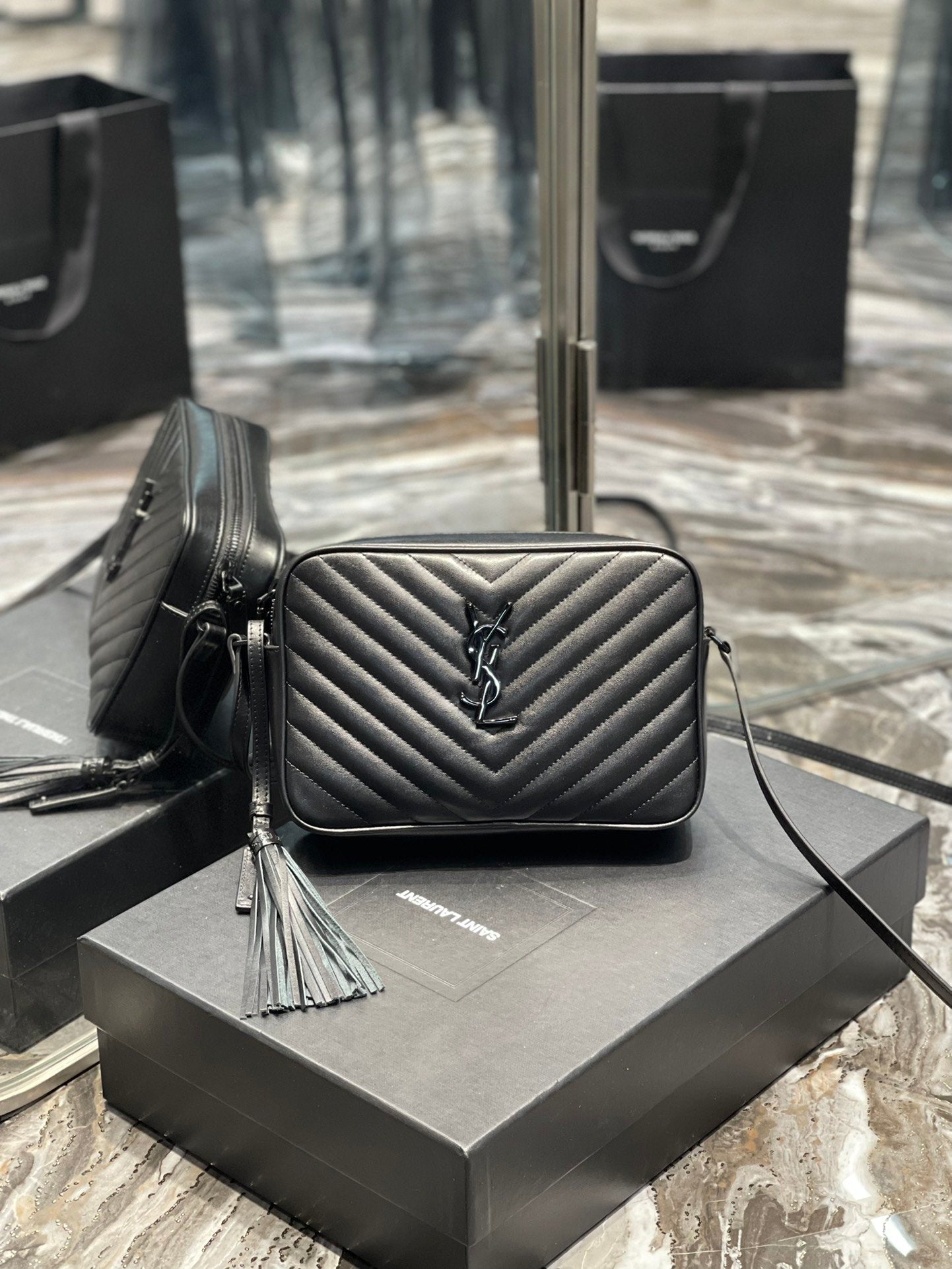 Saint Laurent Lou Camera Bag With Black Hardware 23cm