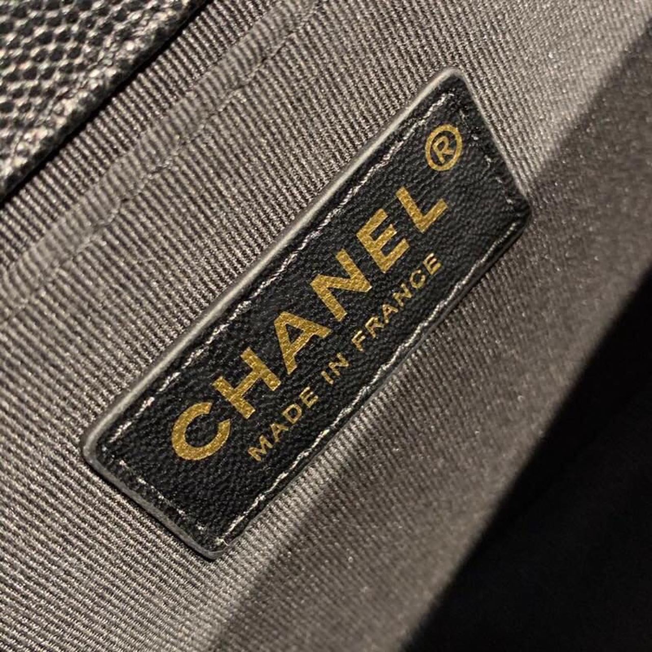 Chanel Quilted Boy Bag Caviar Leather Antique Gold Hardware Fall/Winter Act 1 Collection Black