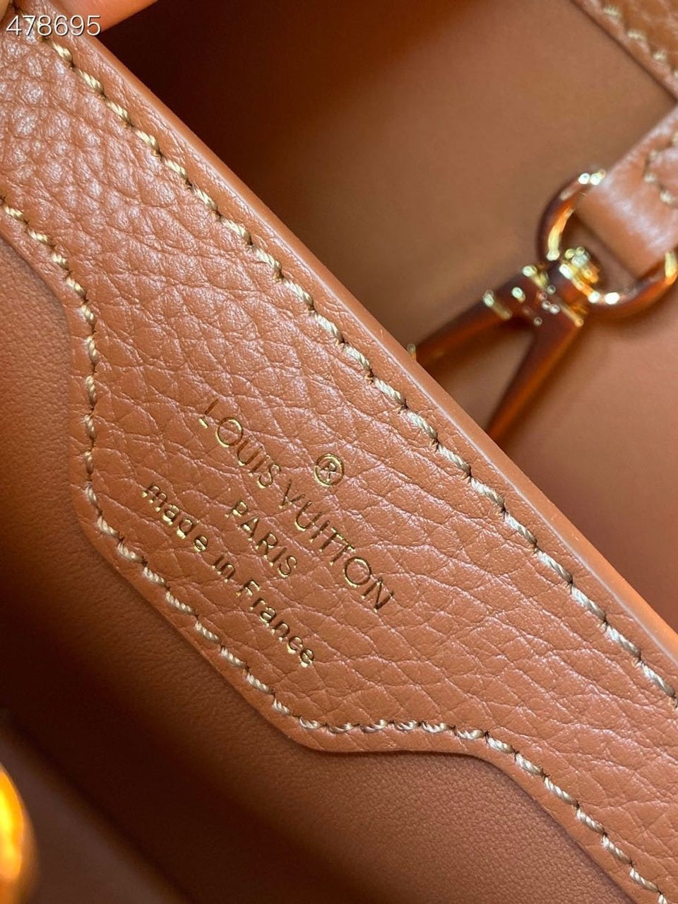 Louis Vuitton Woven Capucines Python Handle Bag 27cm Taurillon Leather Spring/Summer Collection N98388 Cognac