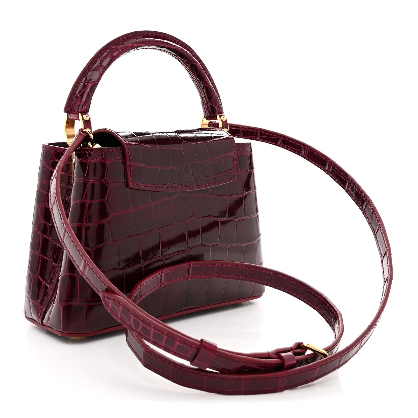 Crocodile Mini Capucines Bordeaux