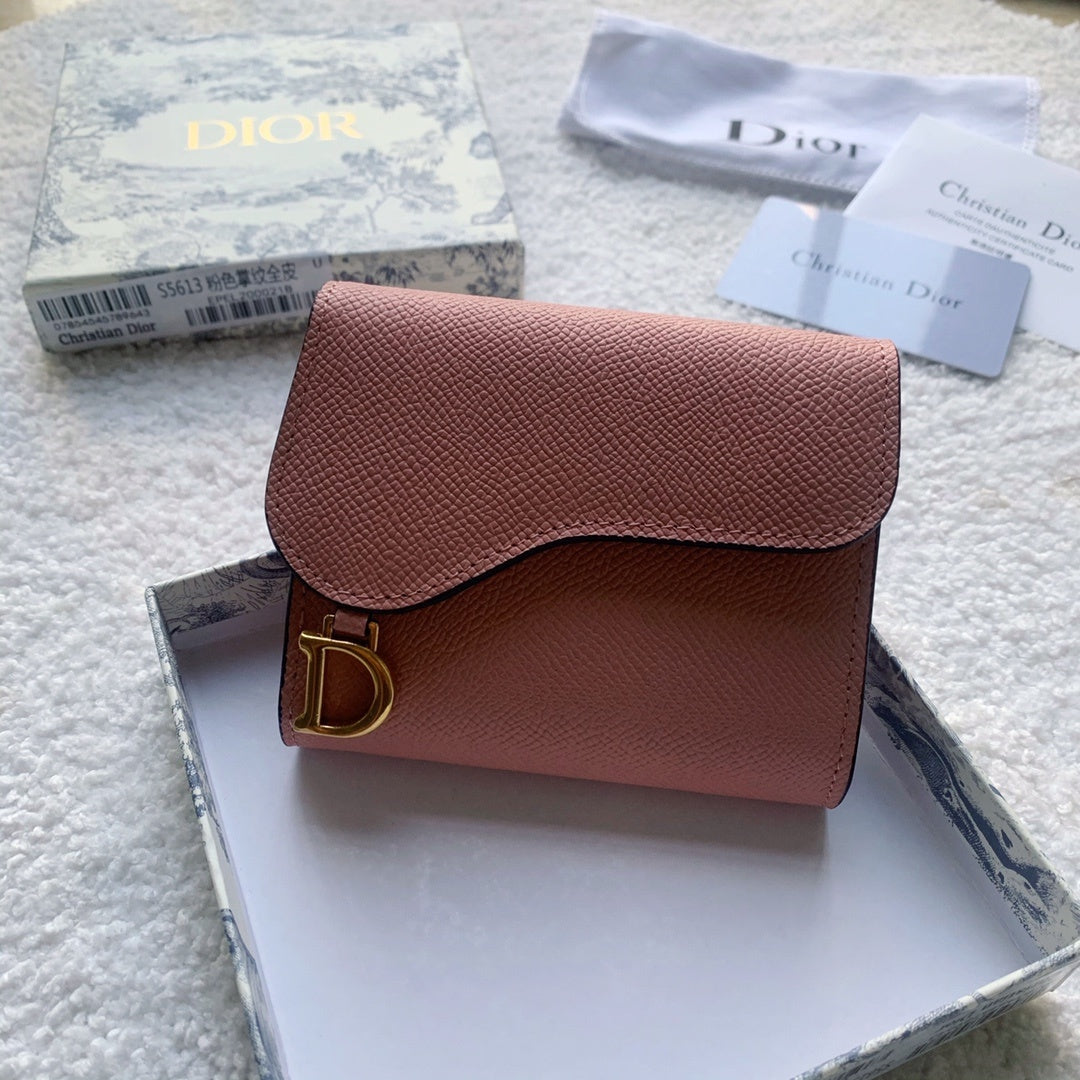 Christian Dior Saddle Lotus Pink Wallet 11cm